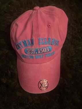 Cayman Islands Pink Baseball Cap with Blue Embroidery For Women